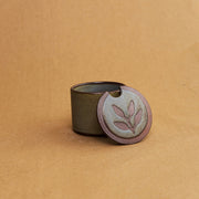 Foliage Sugar Jar / Sugar Pot - Matte Blue
